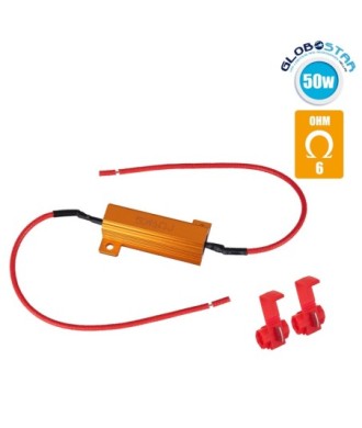 GloboStar® 81643 Βατική Αντίσταση Ακύρωσης Ένδειξης Βλάβης Can-Bus 50W 6 Ohm